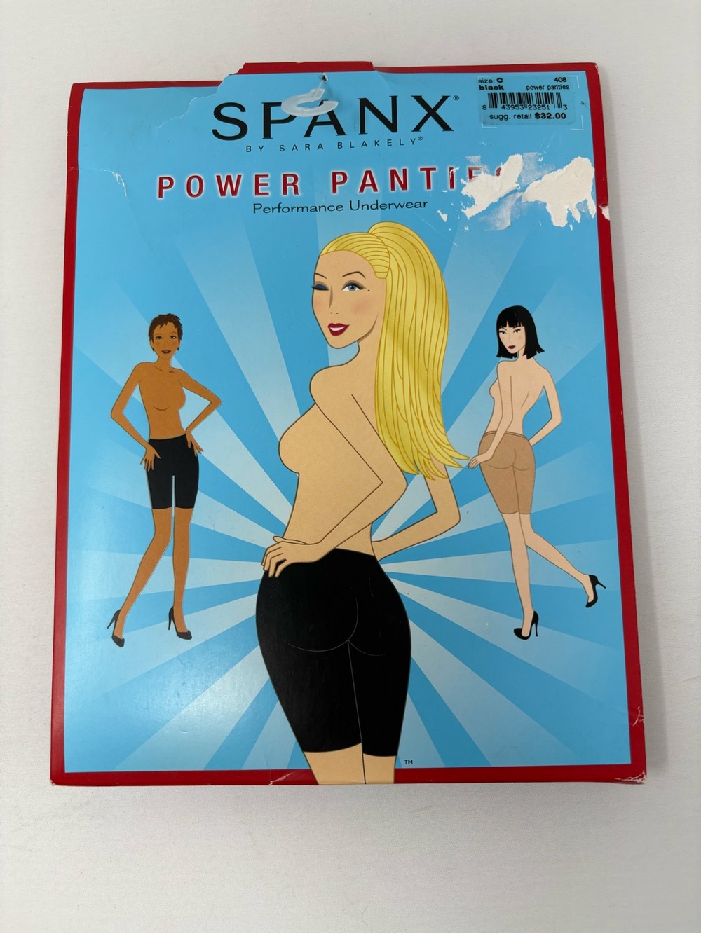 SPANX Power Panties 408 Size C Black Shapewear High Waist Shorts New in Box